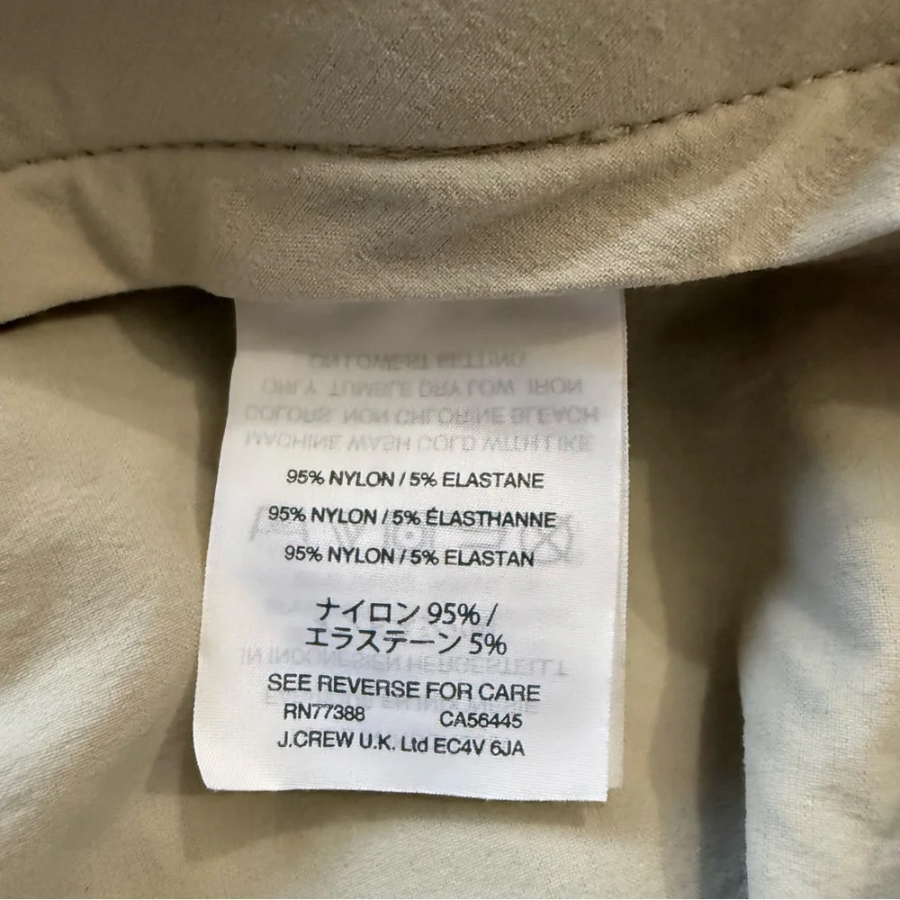 J.Crew Stretch Classic Shorts Men’s 35W Khaki Nylon Blend 10”‎ Inseam